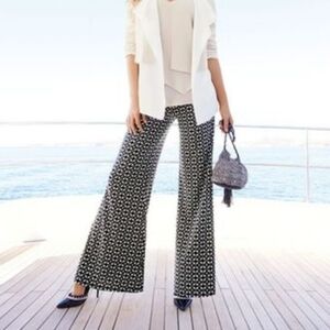 Joseph Ribkoff Wide Leg Flared Geometric Print Flowy Pant Size 8